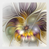 Abstracte kleurrijke Fantasy Flower Modern Fractal Raamsticker (Vel)
