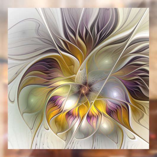 Abstracte kleurrijke Fantasy Flower Modern Fractal Raamsticker (Vel 2)