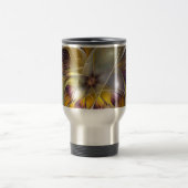 Abstracte kleurrijke Fantasy Flower Modern Fractal Reisbeker (Center)