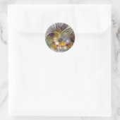 Abstracte kleurrijke Fantasy Flower Modern Fractal Ronde Sticker (Tas)