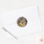 Abstracte kleurrijke Fantasy Flower Modern Fractal Ronde Sticker (Envelop)