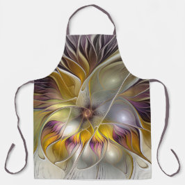 Abstracte kleurrijke Fantasy Flower Modern Fractal Schort