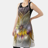 Abstracte kleurrijke Fantasy Flower Modern Fractal Schort (Insitu)