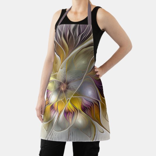 Abstracte kleurrijke Fantasy Flower Modern Fractal Schort (Insitu)