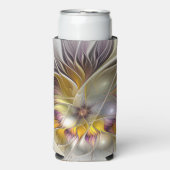 Abstracte kleurrijke Fantasy Flower Modern Fractal Seltzer Blikjeskoeler (Seltzer Voorkant)