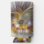Abstracte kleurrijke Fantasy Flower Modern Fractal Seltzer Blikjeskoeler (Achterkant)