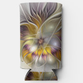 Abstracte kleurrijke Fantasy Flower Modern Fractal Seltzer Blikjeskoeler (Voorkant)