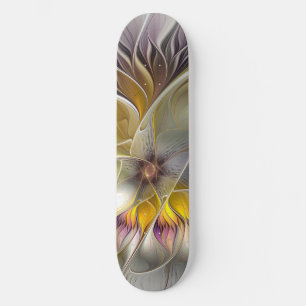 Abstracte kleurrijke Fantasy Flower Modern Fractal Skateboard