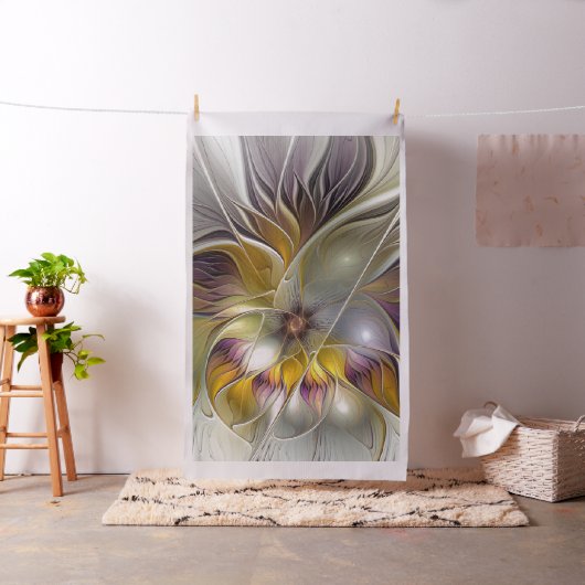 Abstracte kleurrijke Fantasy Flower Modern Fractal Stof (Voorbeeld)