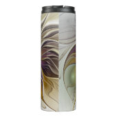 Abstracte kleurrijke Fantasy Flower Modern Fractal Thermosbeker (Achterkant)