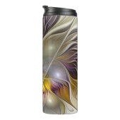 Abstracte kleurrijke Fantasy Flower Modern Fractal Thermosbeker (Geroteerd rechts)