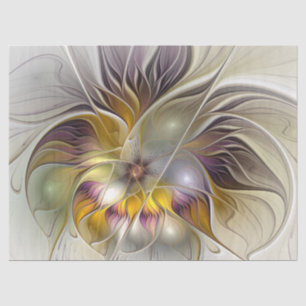 Abstracte kleurrijke Fantasy Flower Modern Fractal Tissuepapier
