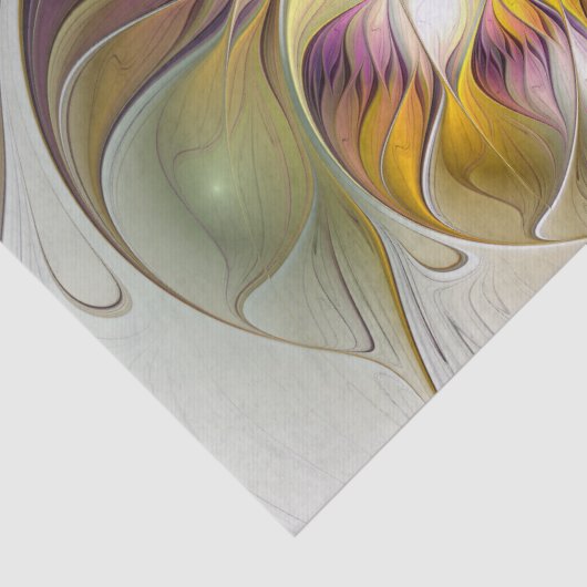 Abstracte kleurrijke Fantasy Flower Modern Fractal Tissuepapier (Detail)