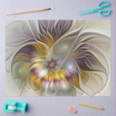 Abstracte kleurrijke Fantasy Flower Modern Fractal Tissuepapier (Craft)