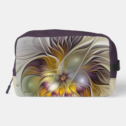 Abstracte kleurrijke Fantasy Flower Modern Fractal Toilettasje (Achterkant)