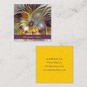 Abstracte kleurrijke Fantasy Flower Modern Fractal Vierkante Visitekaartje (Voorkant / Achterkant)