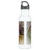 Abstracte kleurrijke Fantasy Flower Modern Fractal Waterfles (Achterkant)
