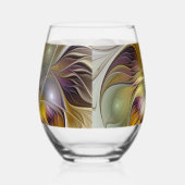 Abstracte kleurrijke Fantasy Flower Modern Fractal Wijnglas Zonder Voet (Links)