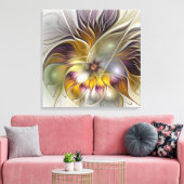 Abstracte kleurrijke Fantasy Flower Modern Triptyc Canvas Afdruk (Insitu (Woonkamer))