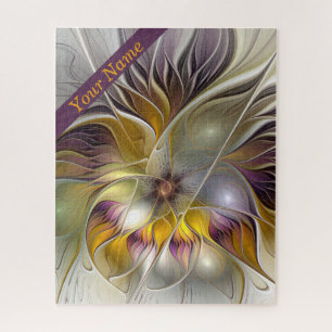 Abstracte kleurrijke Fantasy Flower Moderne Art Na Legpuzzel