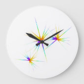 Abstracte kleurrijke Fireworks-ronde Grote Klok (Voorkant)