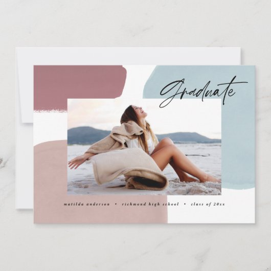 Abstracte kleurrijke fotograduatie-partij aankondiging (Voorkant)