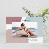 Abstracte kleurrijke fotograduatie-partij aankondiging (Staand voorkant)