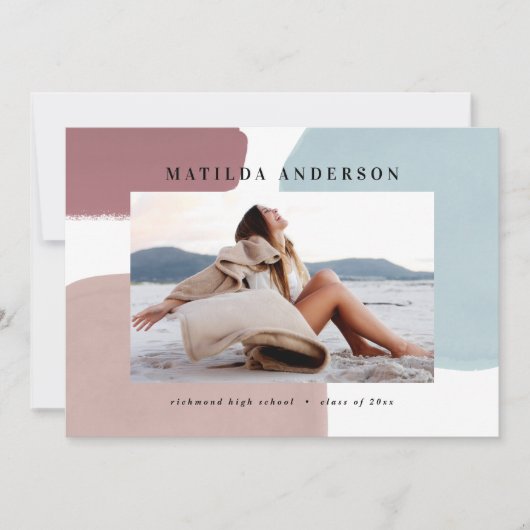 Abstracte kleurrijke fotograduatie-partij aankondiging (Voorkant)