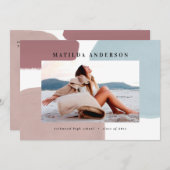 Abstracte kleurrijke fotograduatie-partij aankondiging (Voorkant / Achterkant)