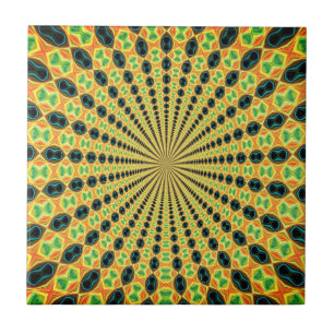 Abstracte Kleurrijke Fractal Lichte Golven Ceramis Tegeltje