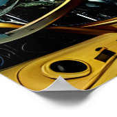 Abstracte kleurrijke Futuristische cybernetische k Poster (Hoek)