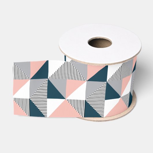 Abstracte kleurrijke geometrie grosgrain lint (Spoel)