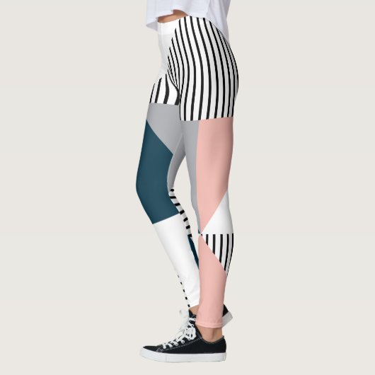 Abstracte kleurrijke geometrie leggings (Links)