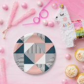 Abstracte kleurrijke geometrie papieren bordje (Feest)