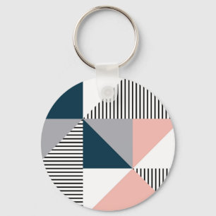 Abstracte kleurrijke geometrie sleutelhanger