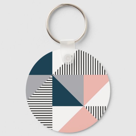 Abstracte kleurrijke geometrie sleutelhanger (Voorkant)