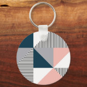 Abstracte kleurrijke geometrie sleutelhanger (Voorkant)