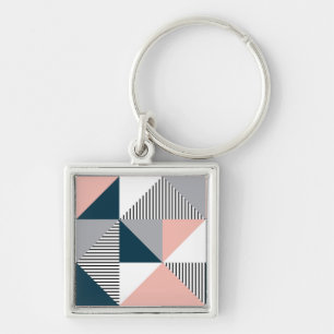 Abstracte kleurrijke geometrie sleutelhanger
