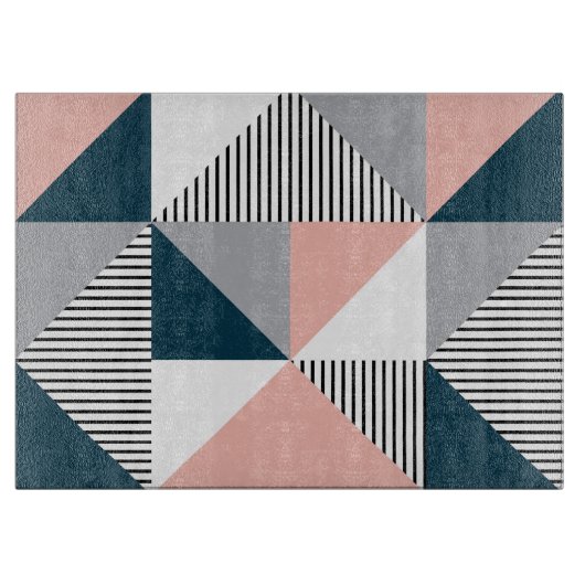 Abstracte kleurrijke geometrie snijplank (Voorkant)