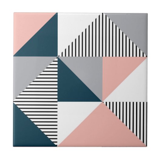 Abstracte kleurrijke geometrie tegeltje (Voorkant)