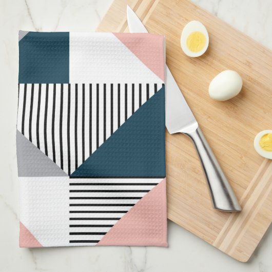 Abstracte kleurrijke geometrie theedoek (Quarter Fold)