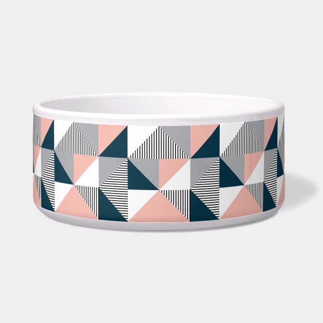 Abstracte kleurrijke geometrie voerbakje (Voorkant)