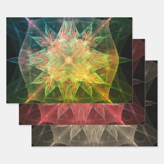 Abstracte Kleurrijke Geometrische Decoupage Inpakpapier Vel (Set)