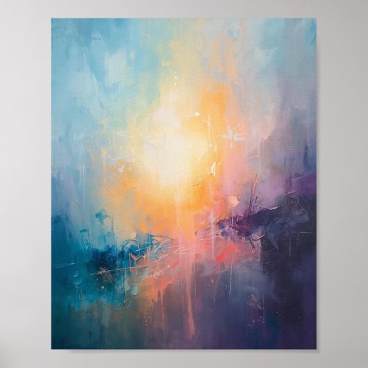 Abstracte Kleurrijke Geometrische Kunstwerk Poster (Voorkant)