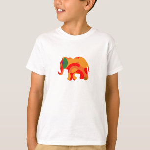 Abstracte kleurrijke geometrische olifant t-shirt
