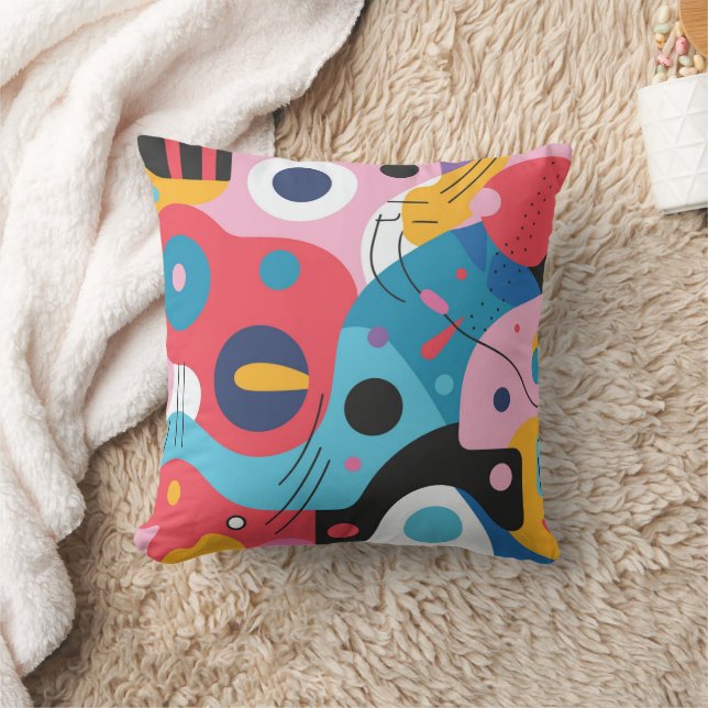Abstracte kleurrijke geometrische patronen kussen (Deken)
