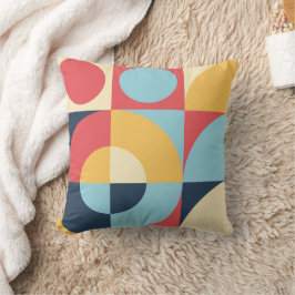 Abstracte kleurrijke geometrische patronen rood ge kussen