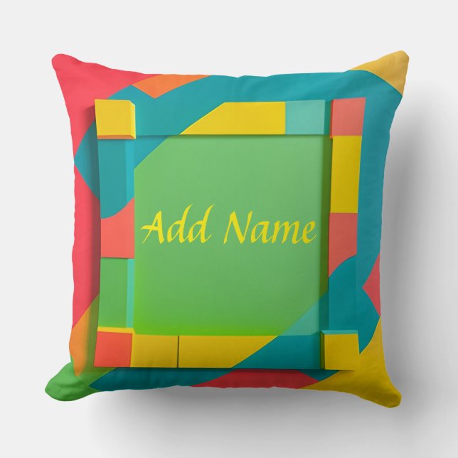 Abstracte kleurrijke geometrische samenstelling kussen (Voorkant)