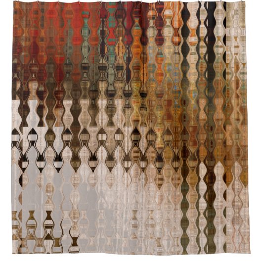 abstracte, kleurrijke geometrische snijhoek douchegordijn (Voorkant)