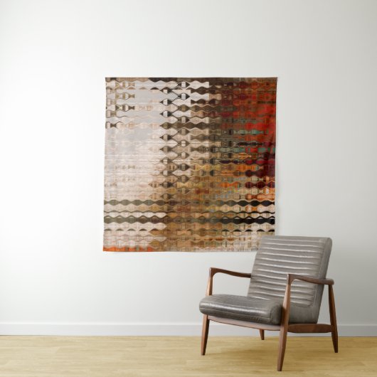 abstracte, kleurrijke geometrische snijhoek wandkleed (In Situ (horizontaal))